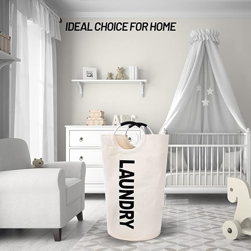 Miniatura 7 de Twira Cestas de lavandería Pro XL de 95 L, cesta de lavandería que se mantiene bien, bolsa de lavandería con asas acolchadas, cesta impermeable