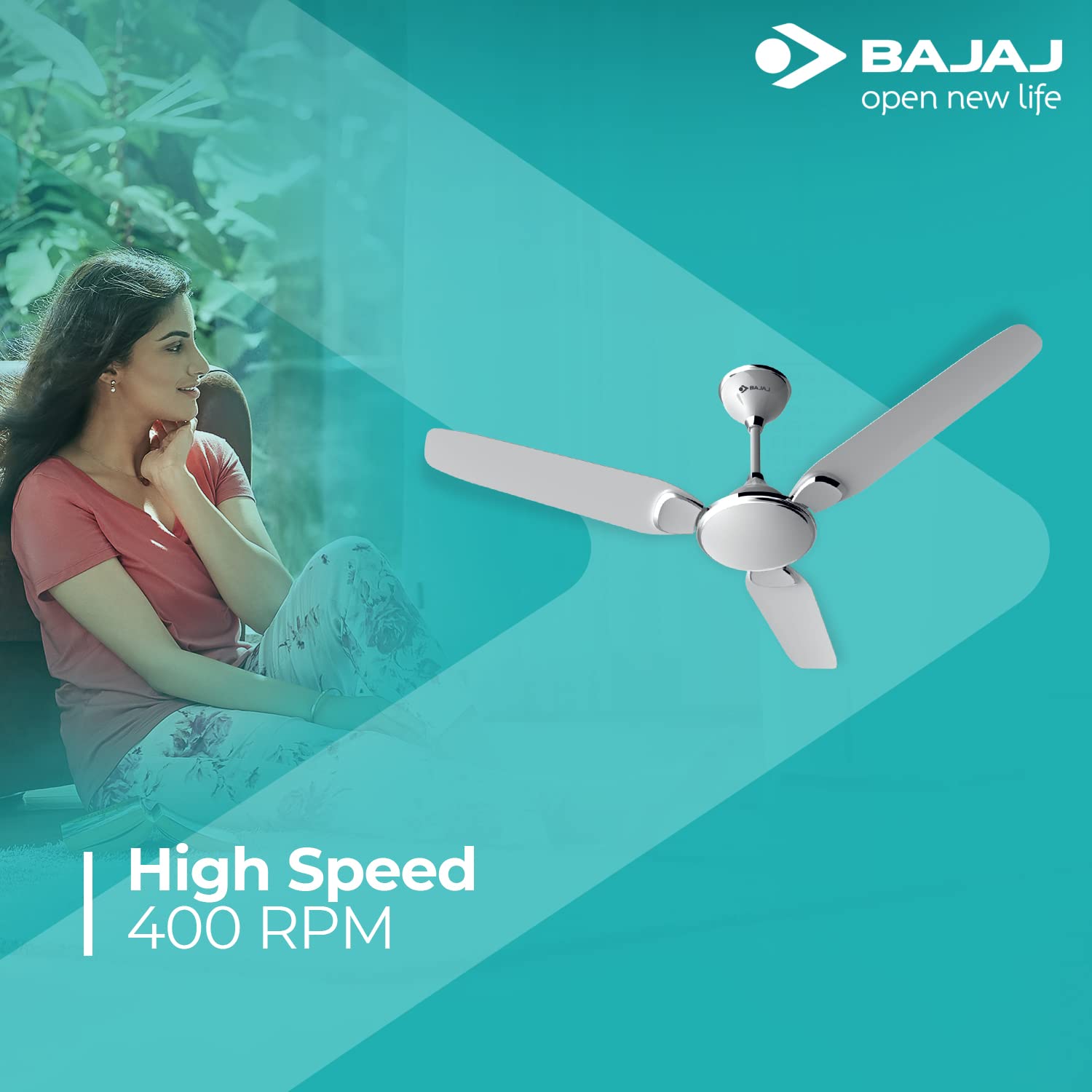 Bajaj Trendy Plus Ceiling Fan - Snowy White -2