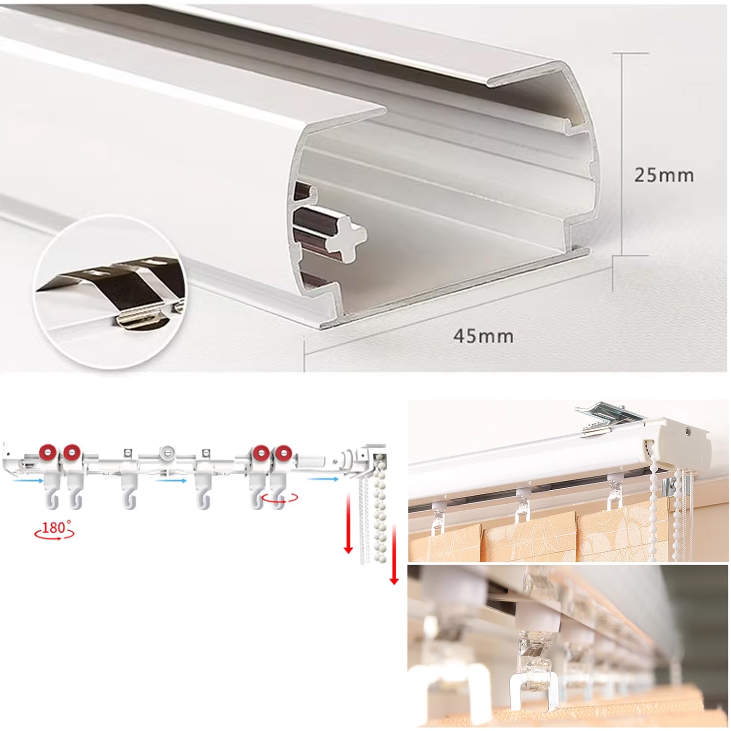 Cortina Lamas Verticales para Ventanas,Persianas Venecianas Opaca,Persianas Verticales Blackout para Puerta Interior,con Pesas y Cadena,Personalizable,Ancho x Alto (120cm x 200cm)