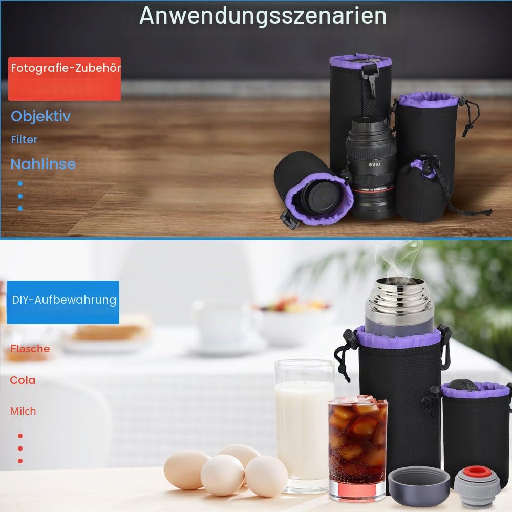 CADeN Objektivtasche, 4 Größen wasserdichte Kamera Tasche 5mm Dickem Neopren Soft Schutz Taschen Für Objektiv Canon Nikon Sony Pentax Tamron Sigma