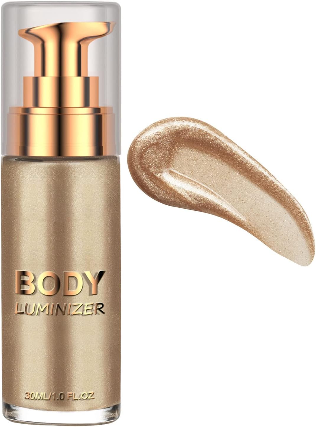 Body Luminizer, Highlighter Makeup Waterproof Moisturizing Glow Illuminator Liquid Foundation for Face & Body,Smooth Body Shimmer Lotion(#05 Champagne Gold)