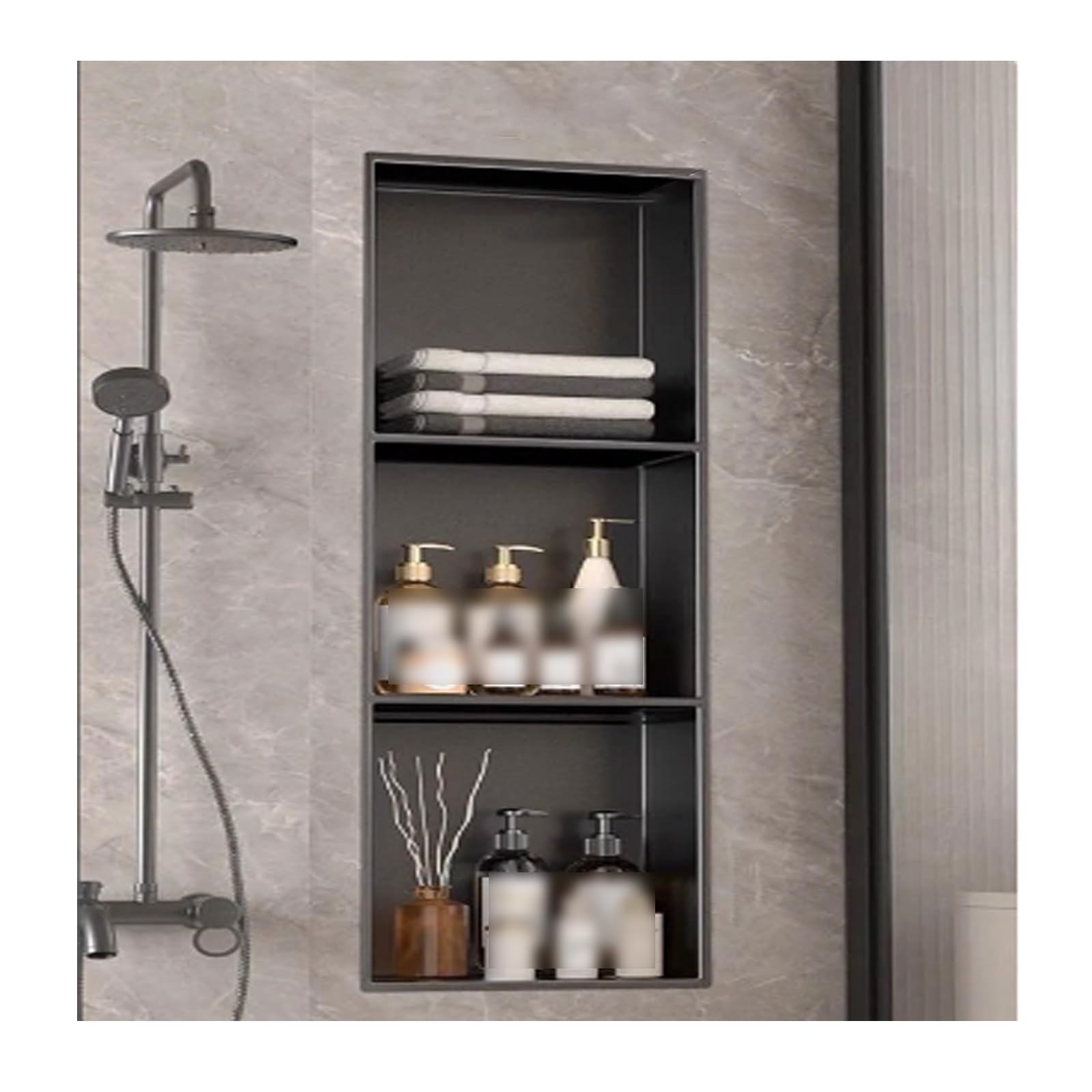 AYCDL Stainless Steel Shower Wall-Mounted nizer Waterproof Shelf for Shower or Kitchen Durable and Functional Design Space-Saving Storage Solution,Grigio-90 * 28cm