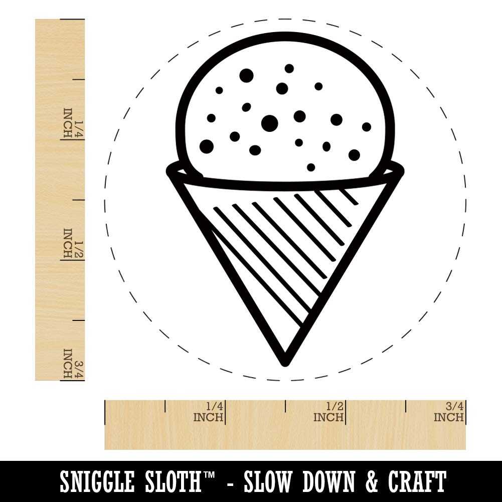 Snow Cone Shaved Ice Rubber Stamp for Stamping Crafting Planners - 3/4 Inch Small