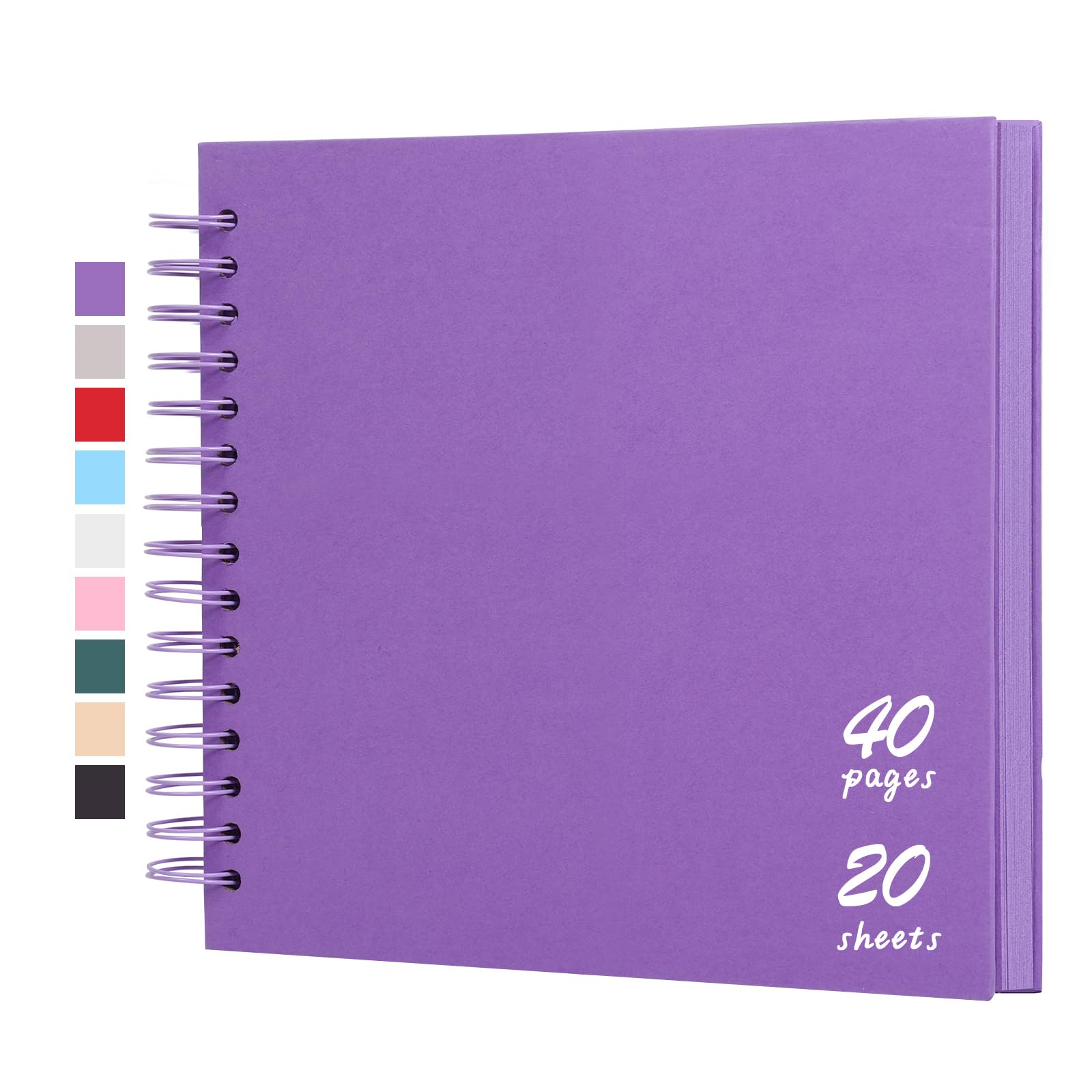 Spbapr Scrapbook 8x8 Inch Scrapbook Album,Thick Kraft Paper Personalized DIY Scrap Book Photo Albums 40 Pages Memory Book for Couple Wedding Family