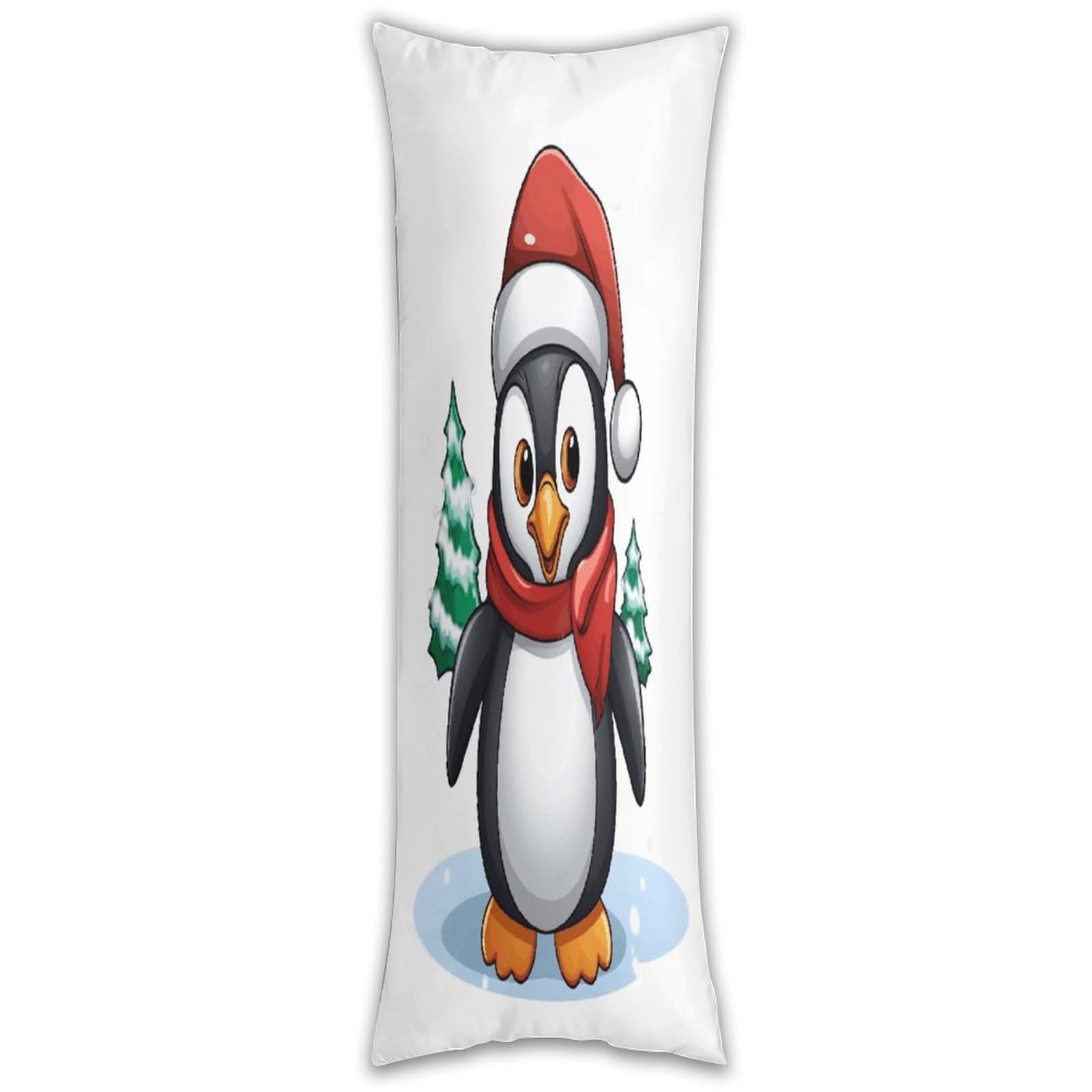 Christmas Penguin Pillow Case Breathable Absorb Sweat Long Pillowcover Exquisite Unique Pillow Protector for All Seasons Hot Sleepers Body Pillowcase
