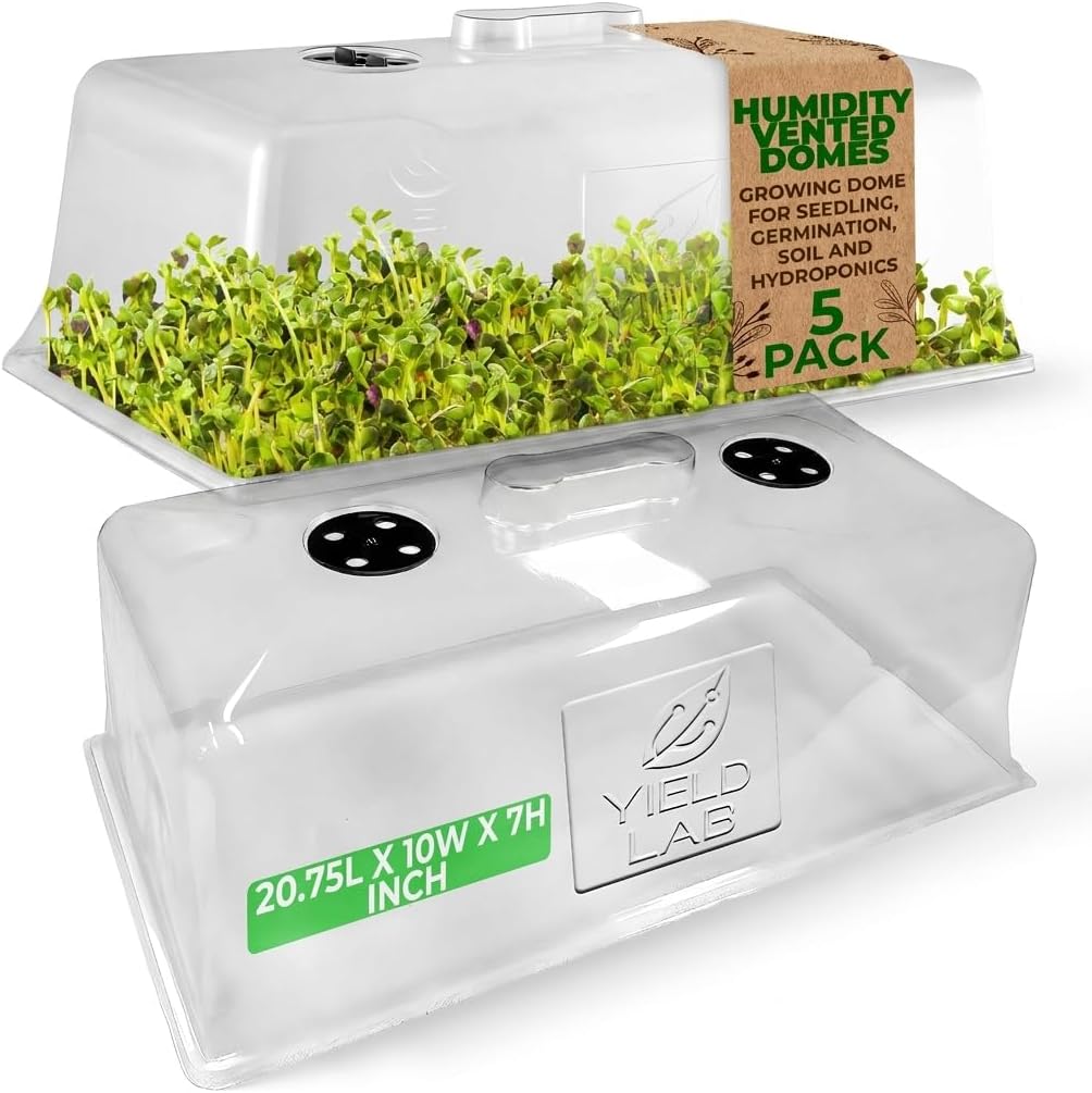 7 Inch Clone Dome - 5 Pack Humidity Vented Domes - Plant Growing | Heavy Duty Plant Growing Propagation Domes With Adjustable Vents For Seedling, Germination, Soil & Hydroponic Horticulture