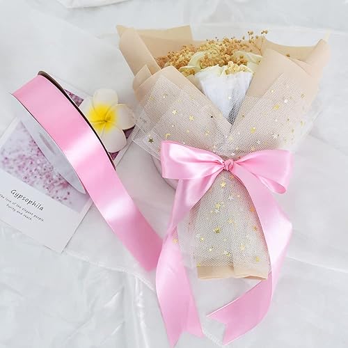 Vista 117 de TONIFUL - Listón de satén de color liso, para envolver regalos, sillas, día de San Valentín, boda, fiesta de cumpleaños, cabello, costura floral, 1