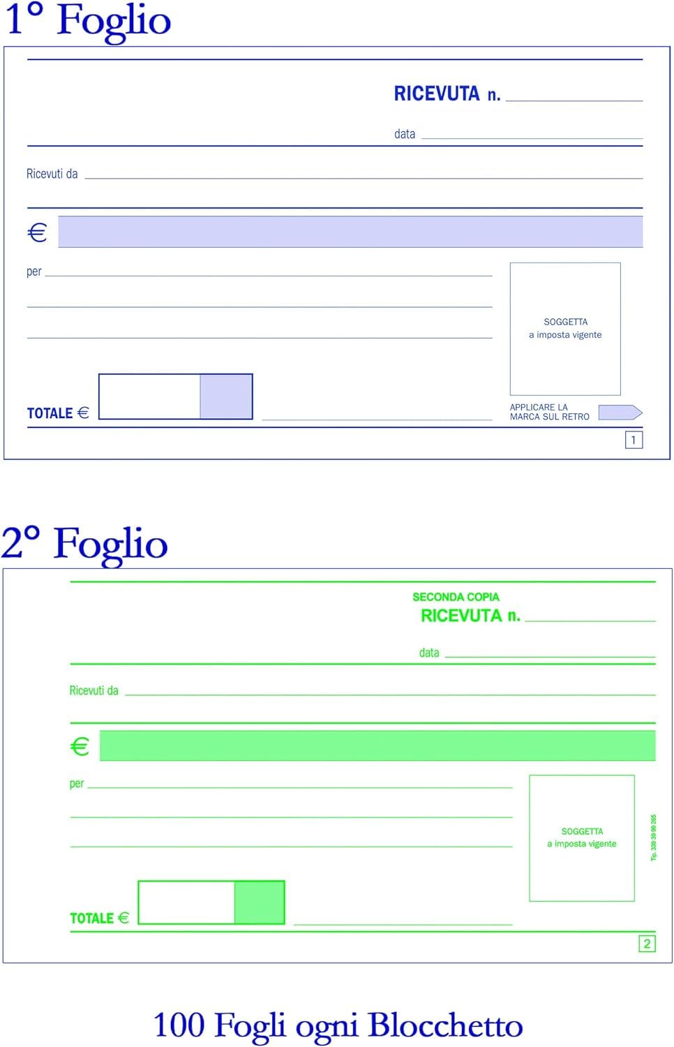 50 Blocchi Ricevute Autocopianti Copia Duplice, Moduli Ricevuta Consegne, Duplice, Libretti Blocchetti Autocopianti.