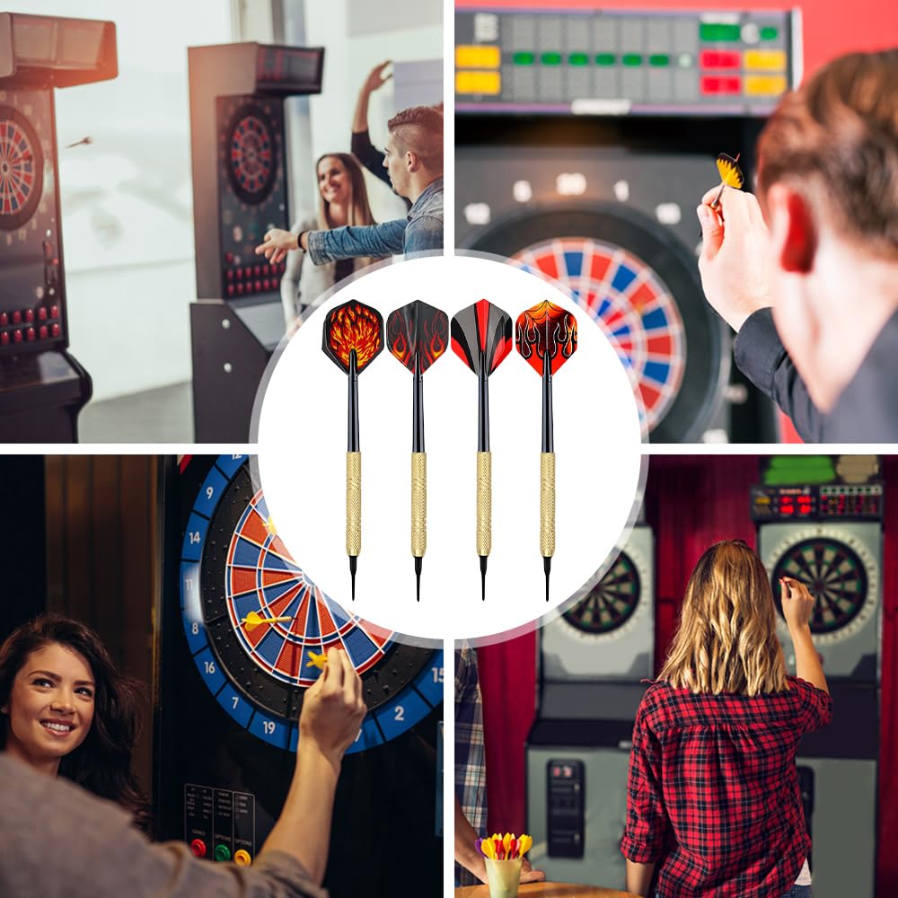 12 Freccette Professionali 14g Con Punte In Plastica - Set Per Bersaglio Con 100 Punte Di Ricambio - Foto 4