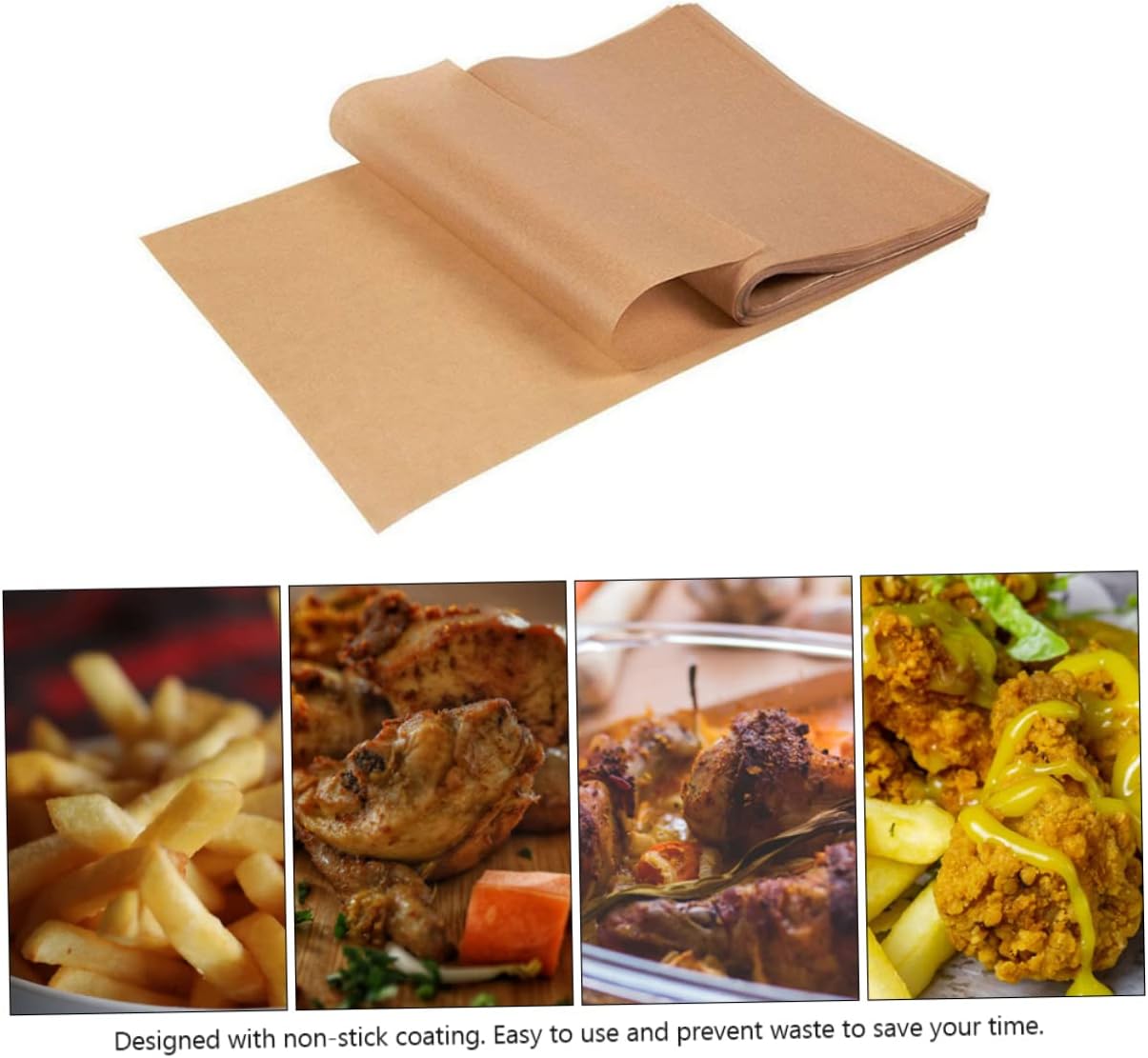 Luxshiny 200Pcs Non Stick Baking Paper Unbleached Parchment Paper for Cake Baking Grilling Steaming Air Fryer Cooking Oil Absorbing