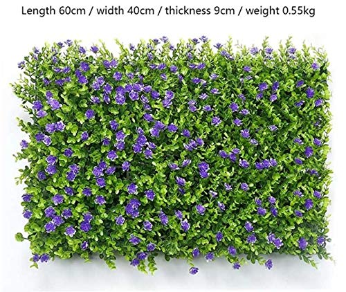 SZ Plancha Alfombra de Césped Artificial 60 * 40cm Jardín Vertical Decoración Interior Pared Hierba (EU Lila)