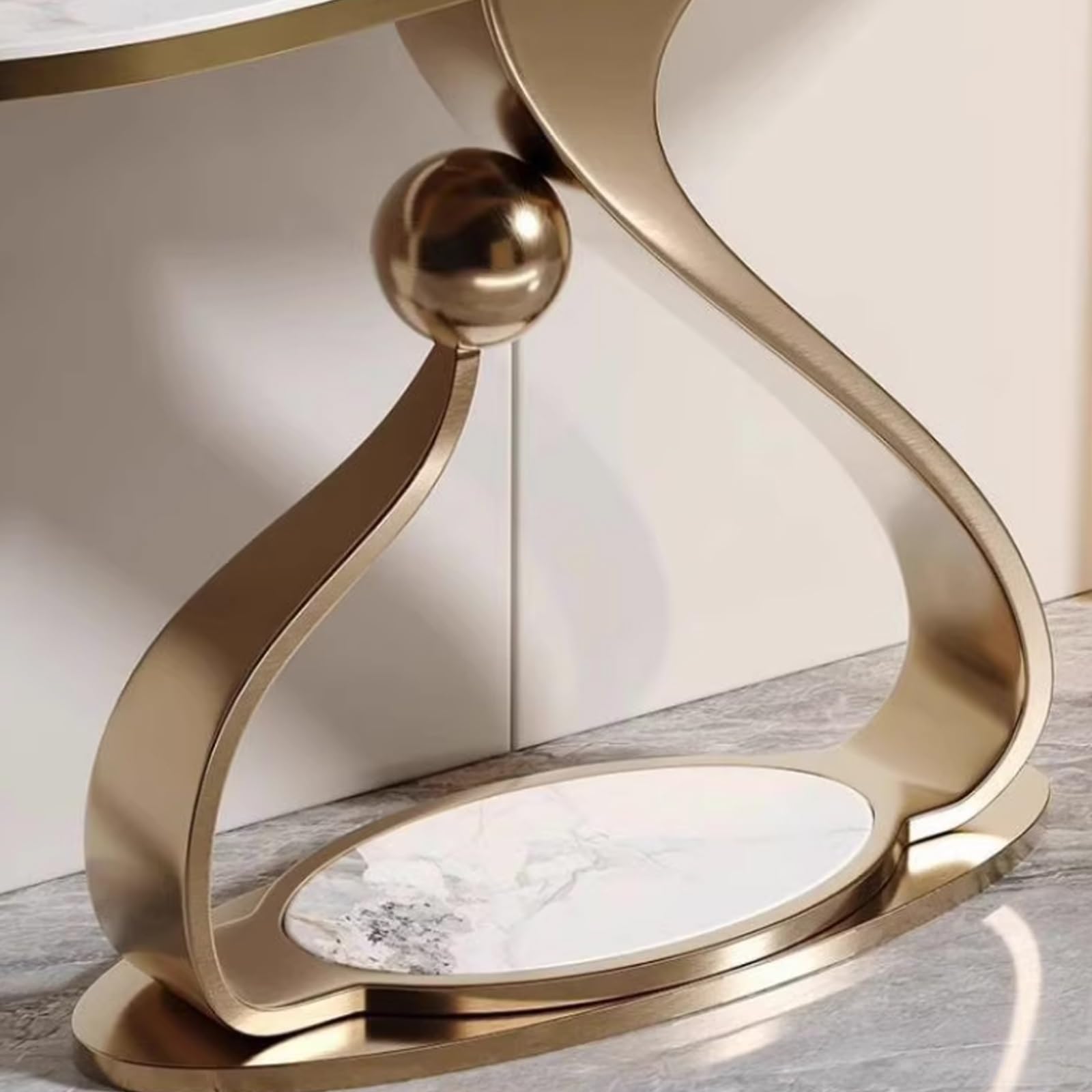 Mesa auxiliar consola semicircular de lujo contemporáneo, mesa estrecha para recibidor o entrada, encimeras de pizarra y base en forma de lágrima, para colocar contra la pared (Negro B, 140 cm/55,1
