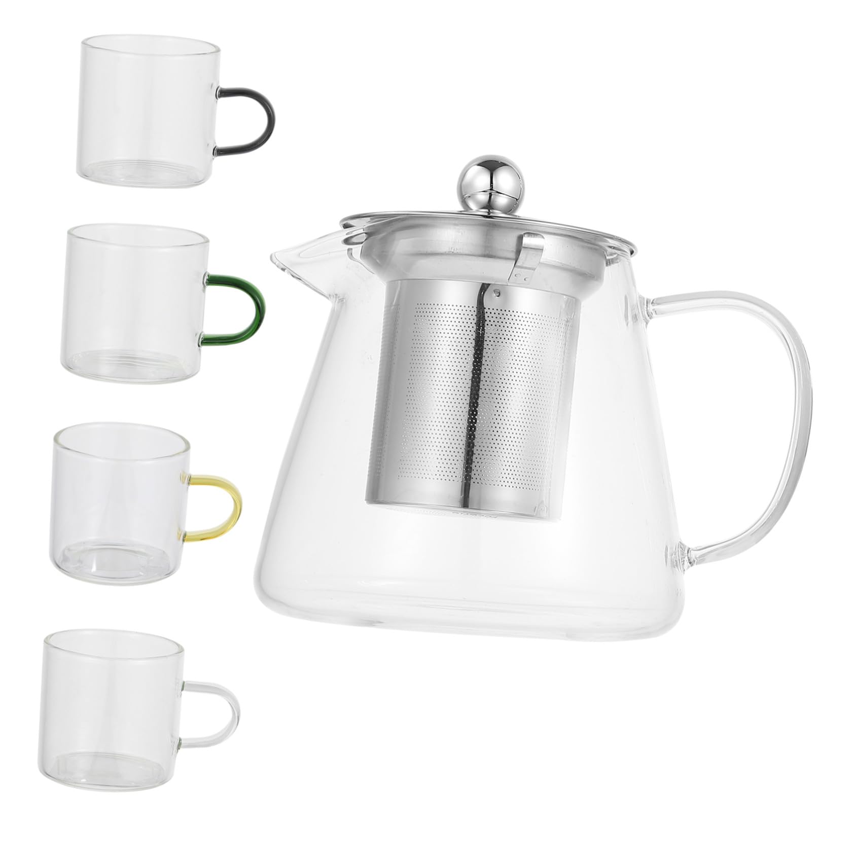 Tetera de vidrio resistente al calor con infusor de acero inoxidable para té oolong