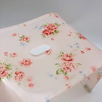 花柄 バスチェア プラスチック製 Amazon｜風呂椅子 アクリル ピンクバラ花柄 高さ約H30cm バス