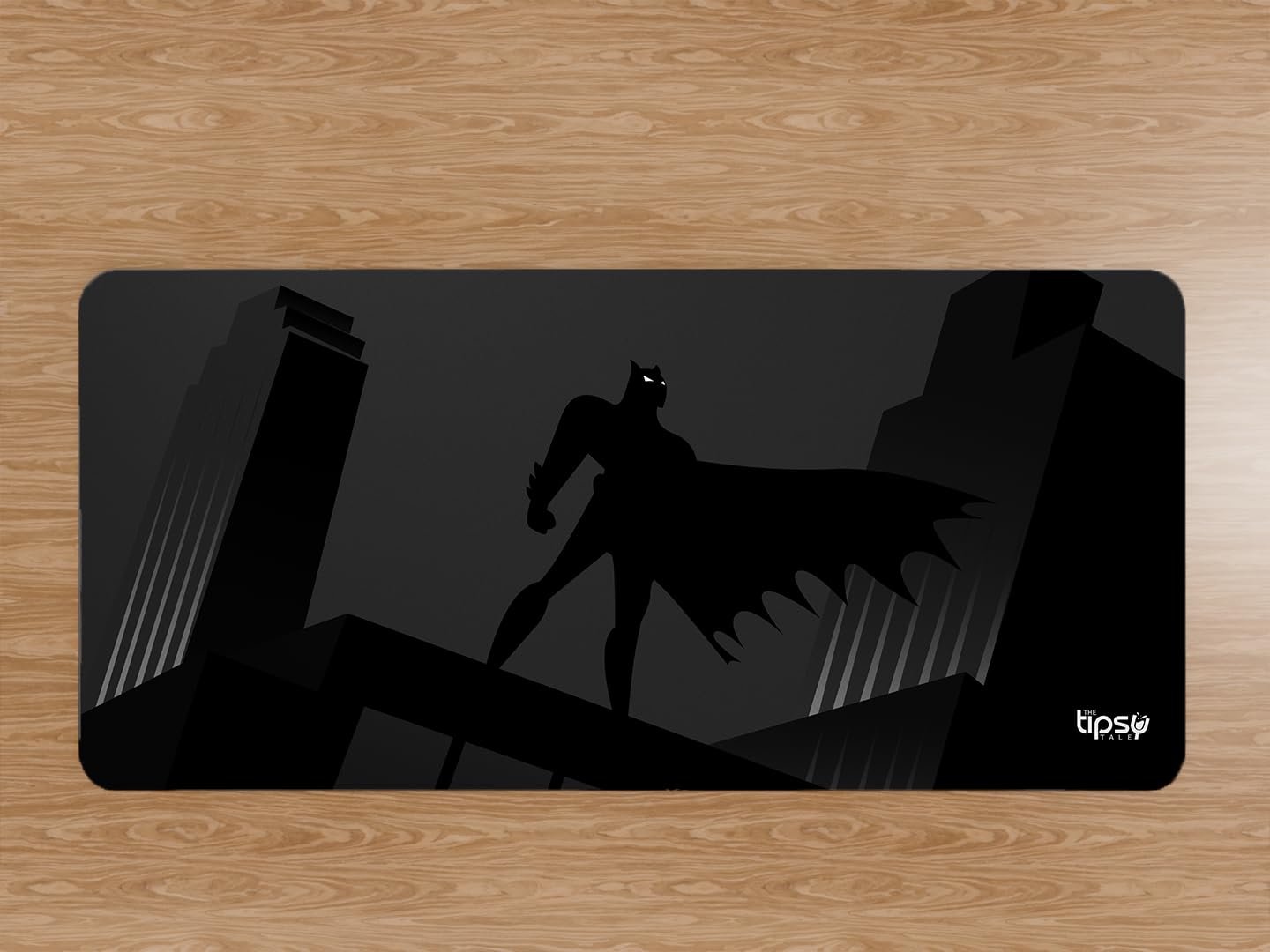 The Tipsy Tale "Batman ON The Edge Design Mouse Pad - Extra Large 42CM X 90CM Stitched Desk Mat | Durable Water-Resistant Design | Rubber Base | Stylish Pattern for Gaming, Workspaces & Office-image-5