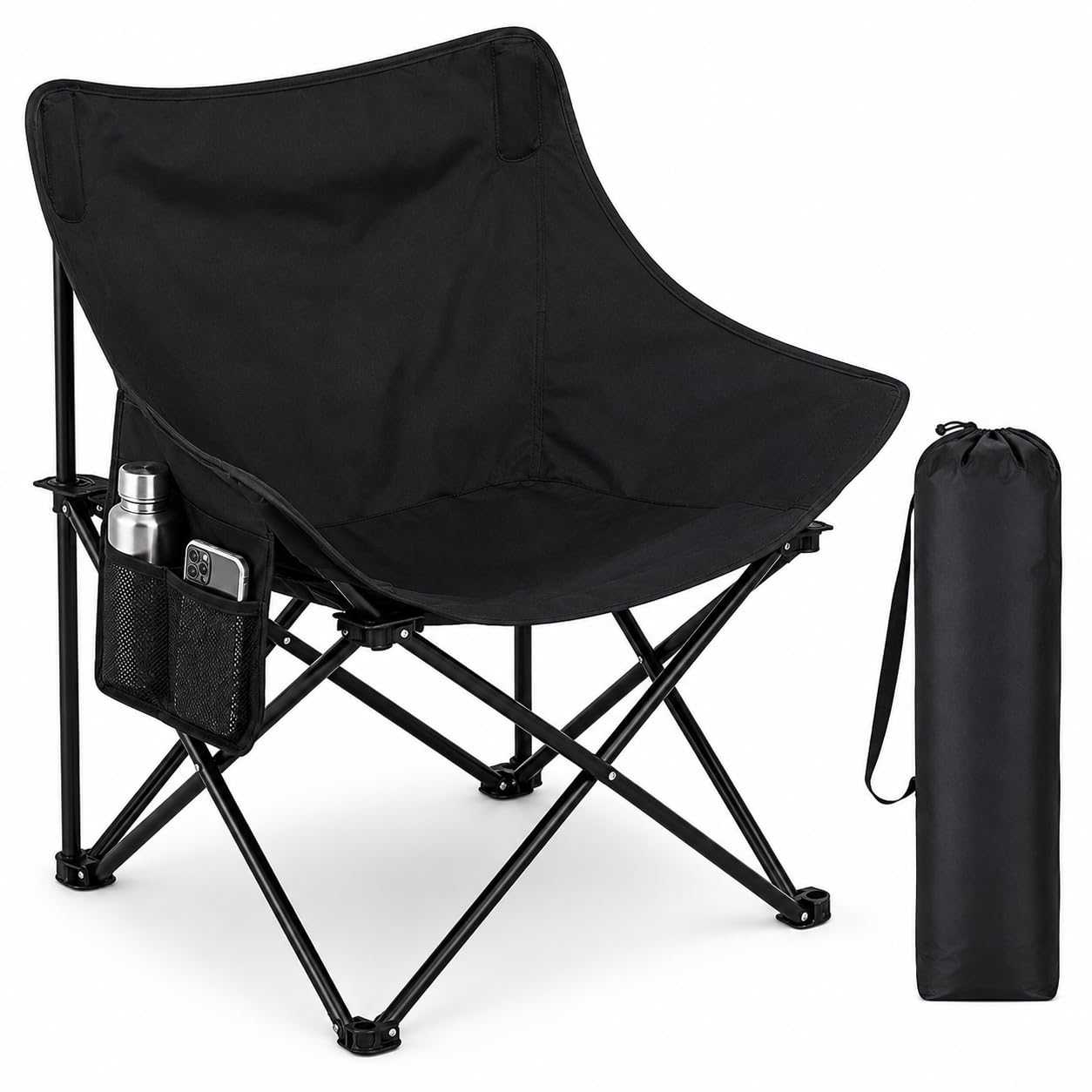 Premium Foldable Camping Chair with Armrests & Carry Bag - Heavy Duty Portable Outdoor Chair for Adults - Lightweight Folding Chair for Picnic, Fishing, Beach & Garden (Multicolor)-image-46