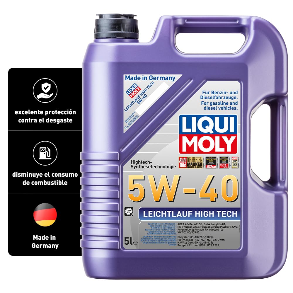 LIQUI MOLY Leichtlauf High Tech 5W-40 | 5 L | Tecnología de síntesis Aceite de motor | 2328