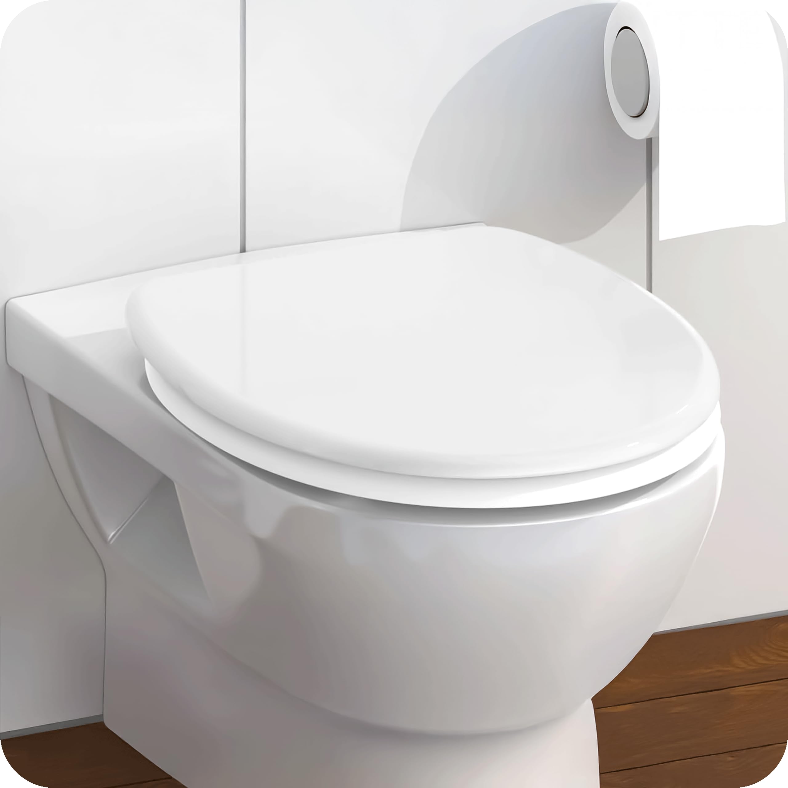 KRUMAD Deska sedesowa z wolnym opadaniem - uniwersalna klapa WC z systemem Soft-Close, regulowanym rozstawem 13–20 cm i szybkim montażem - solidna klapa PP z zestawem montażowym