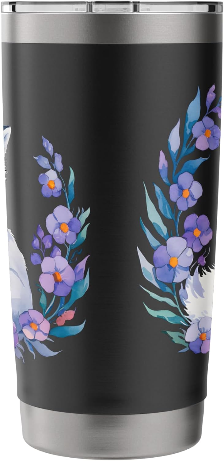 Arctic Fox Floral Wealth Flowers Fox Lover Stainless Steel Insulated Tumbler - Image 2