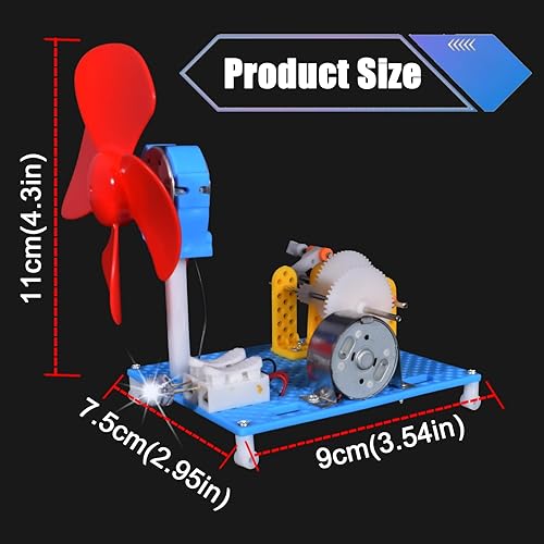 Miniatura 2 de EUDAX DIY Dynamo Lantern Juguete educativo STEM de construcción, generador de energía de manivela, kit de ciencia de generadores, kits de