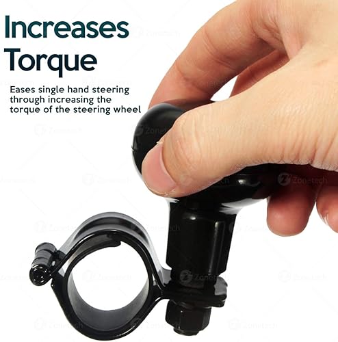 Miniatura 2 de Dispositivo de giro para el volante universal Zone Tech - Dispositivo de giro para el volante clásico negro de calidad premium con manijas de