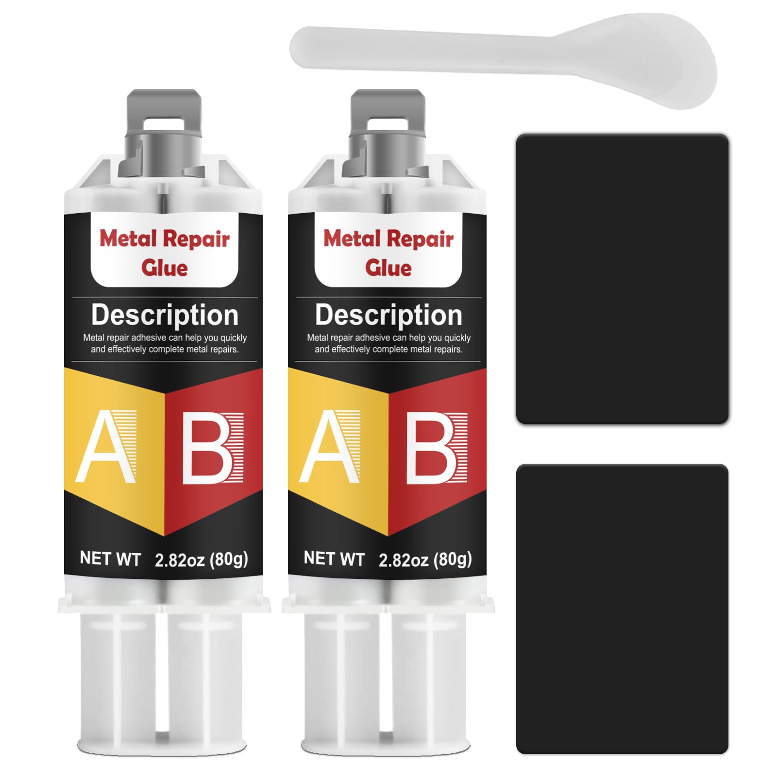 160g Pegamento Para Metal, Alta Resistencia Pegamento Metal Utilizado Para la Reparación de Grietas y Soldadura de Huecos, Apto Plástico, Acero Inoxidable y Aleación de Aluminio