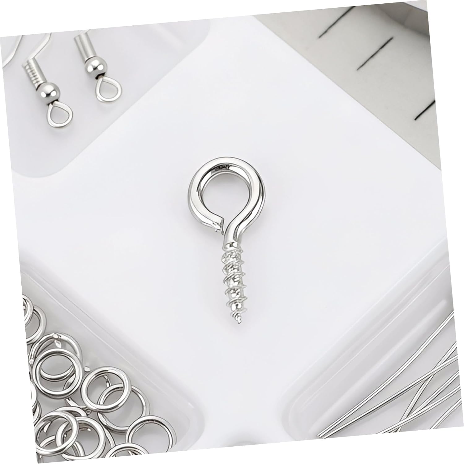 600pcs 10mm Small Metal Eye Screws Connectors and Eye Pin Bails for Jewelry Making Crafts DIY Necklace and Earring Supplies