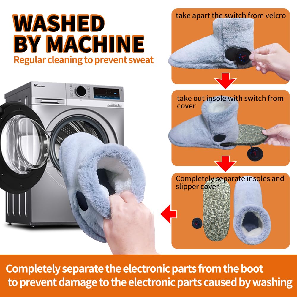 Electric Heated Foot Warmer USB Heating Slipper Boots High Boot