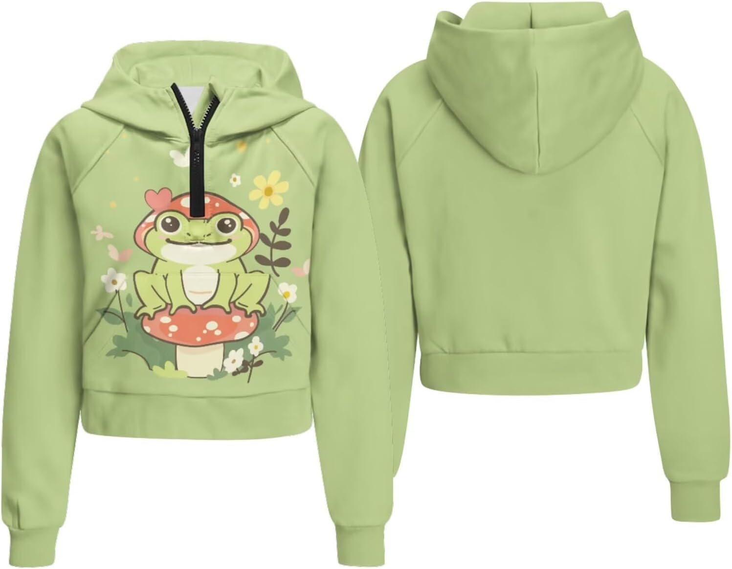 Girls Hoodies Long Sleeve Pullover Sweatshirts Tops Half Zip Up Hoodie Fall Winter Outfits with Pockets for Kids