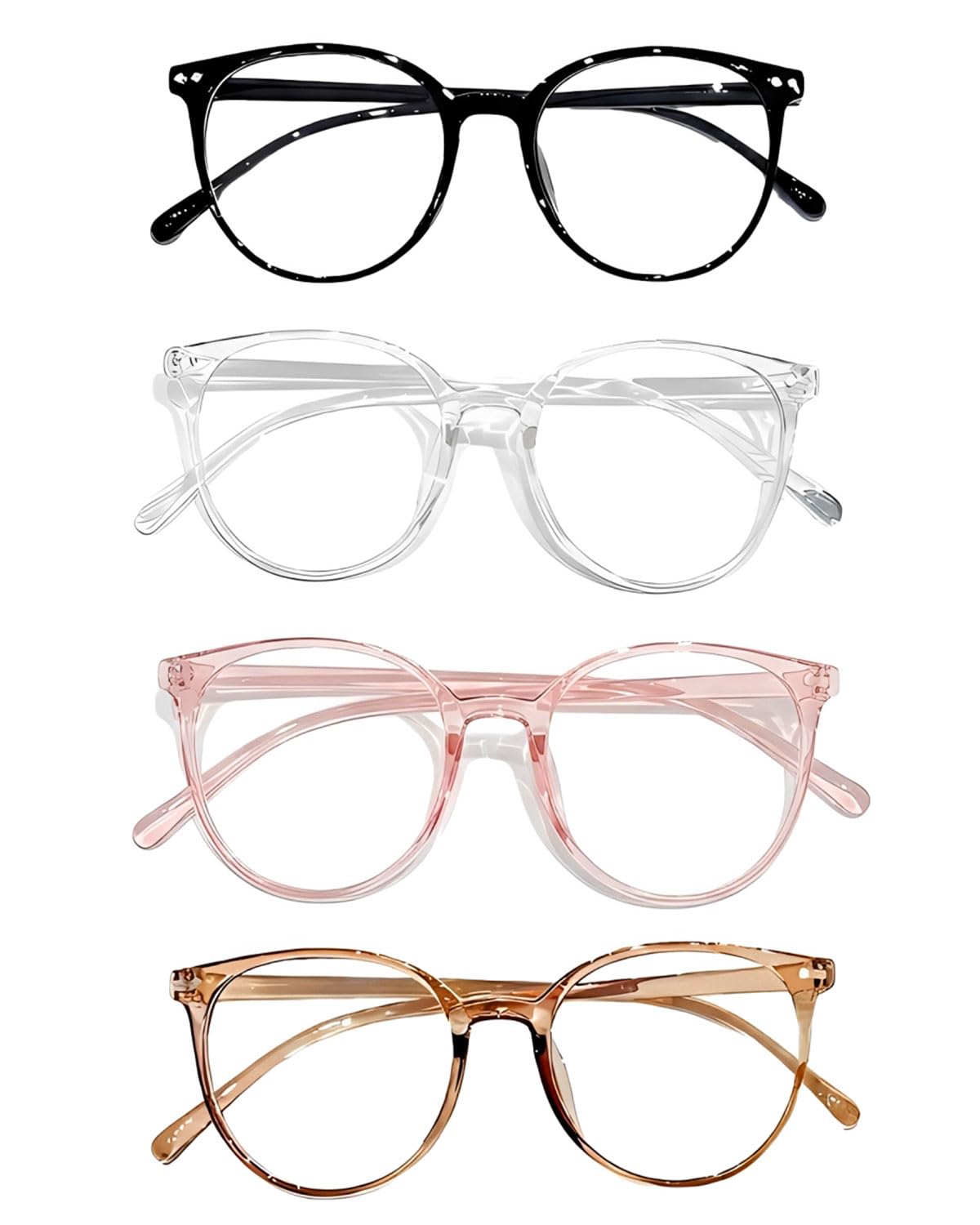 GRETY Gafas bloqueadoras de luz azul para mujer, cuatro pares, hechas de material TR, adecuadas para trabajar con la computadora, jugar, mirar televisión y otros escenariosr.