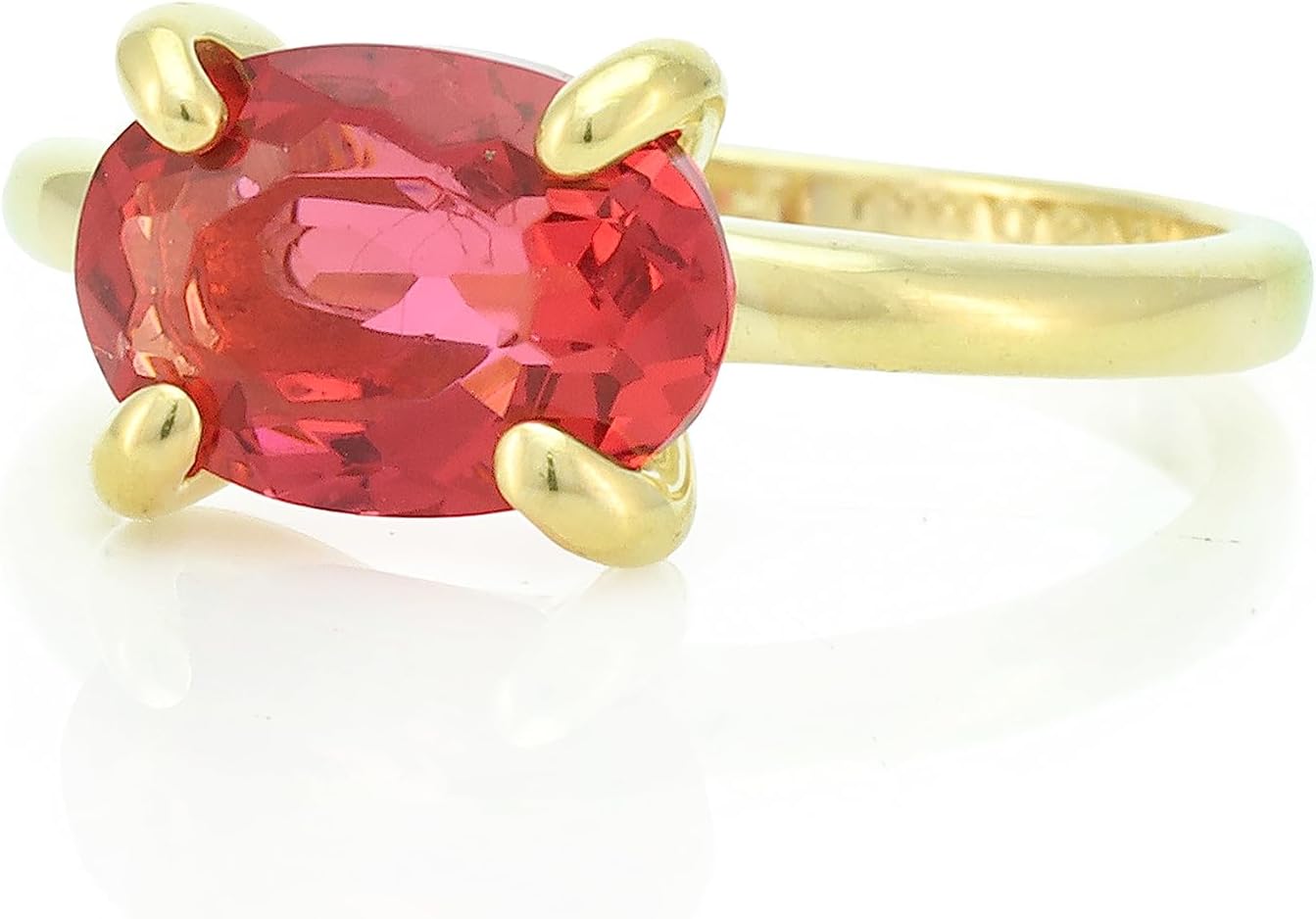 Pink Tourmaline Oval Gemstone Ring - Gold Prong Setting - Cocktail Pink Stone Jewelry - Delicate Design - October Birthstone Women's Ring - Unique Engagement Piece