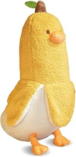 Banana Duck Plush Toy Cute Plushies Banana Stuffed Animal Elastic Banana Plushie Duck Banana Plush Stuffed Animals for Girls Boys Hugging Pillow Throw Pillow Room Decoration Gift