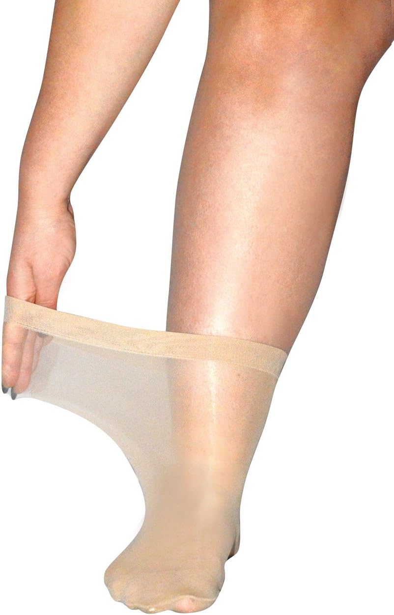Plus Size Soft Top Super Wide Anklets - SINGLE PAIR in Sheer 20 Denier