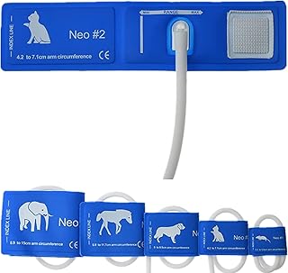 5 Pcs Veterinary Animal Blood Pressure Cuffs,Reusable Pet Dog Cat Sphygmomanometer Cuff Accessories,Animal Monitor Cuff Pack of 5,Compatible with most Veterinary Blood Pressure Monitors (#1-5, Blue (Reusable))