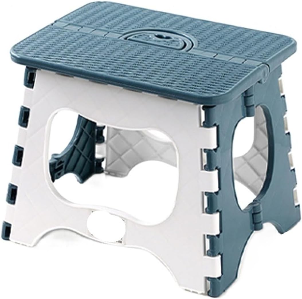 Household Folding Stool Thickened Plastic Outdoor Fishing Camping Portable Bench(202 Dark Blue)