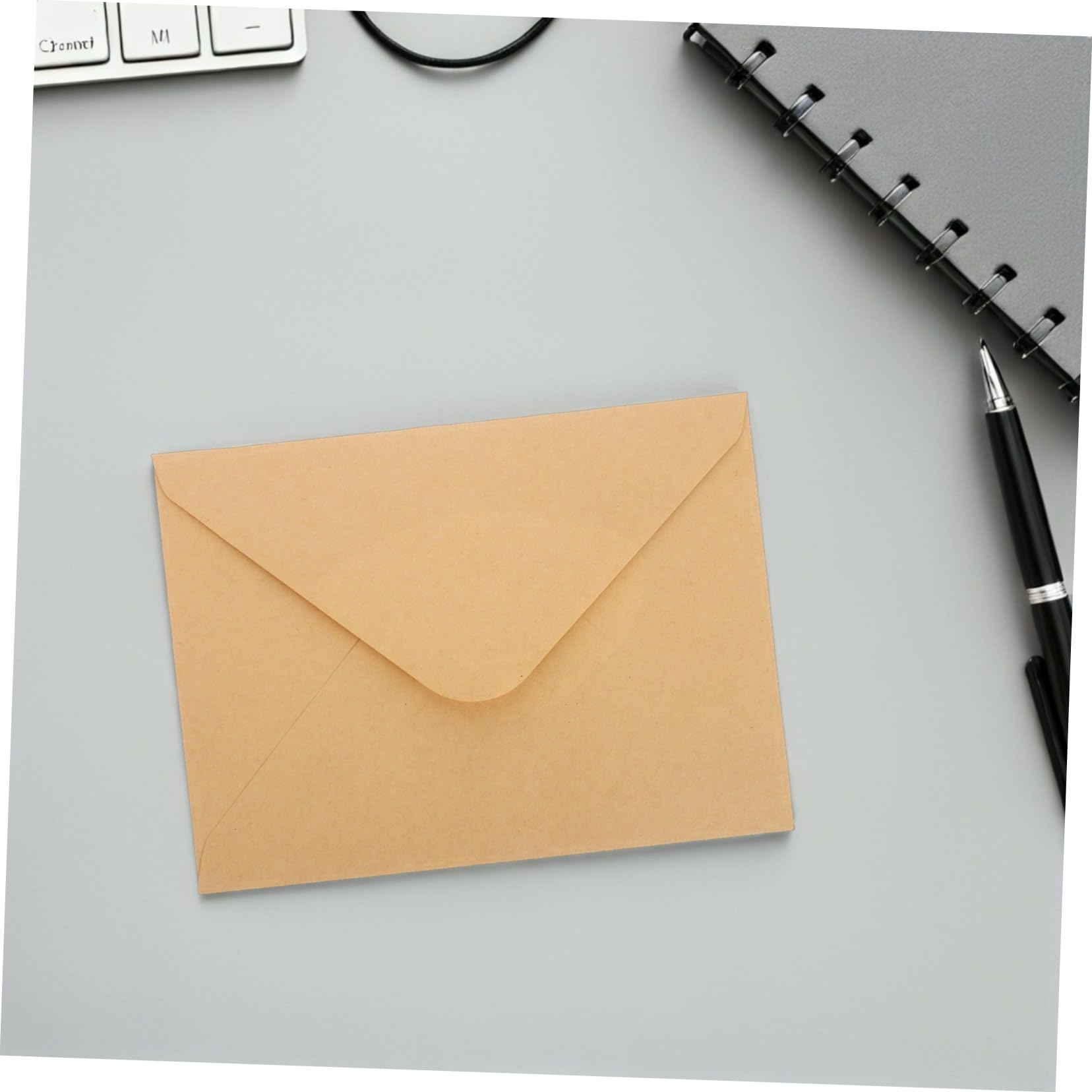 Enveloppes à Rabat en V 100 Pcs en Papier Kraft Marron
