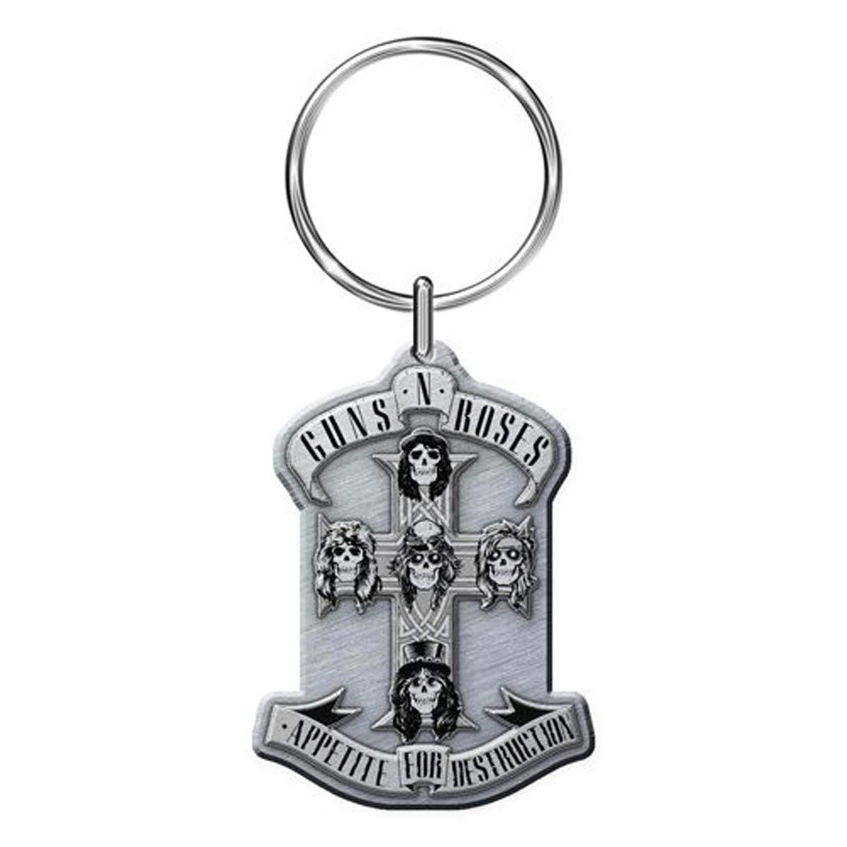 Tee Shack Multicoloured Guns N Roses Silver Appetite For Destruction Official Licensed Keychain Keyring