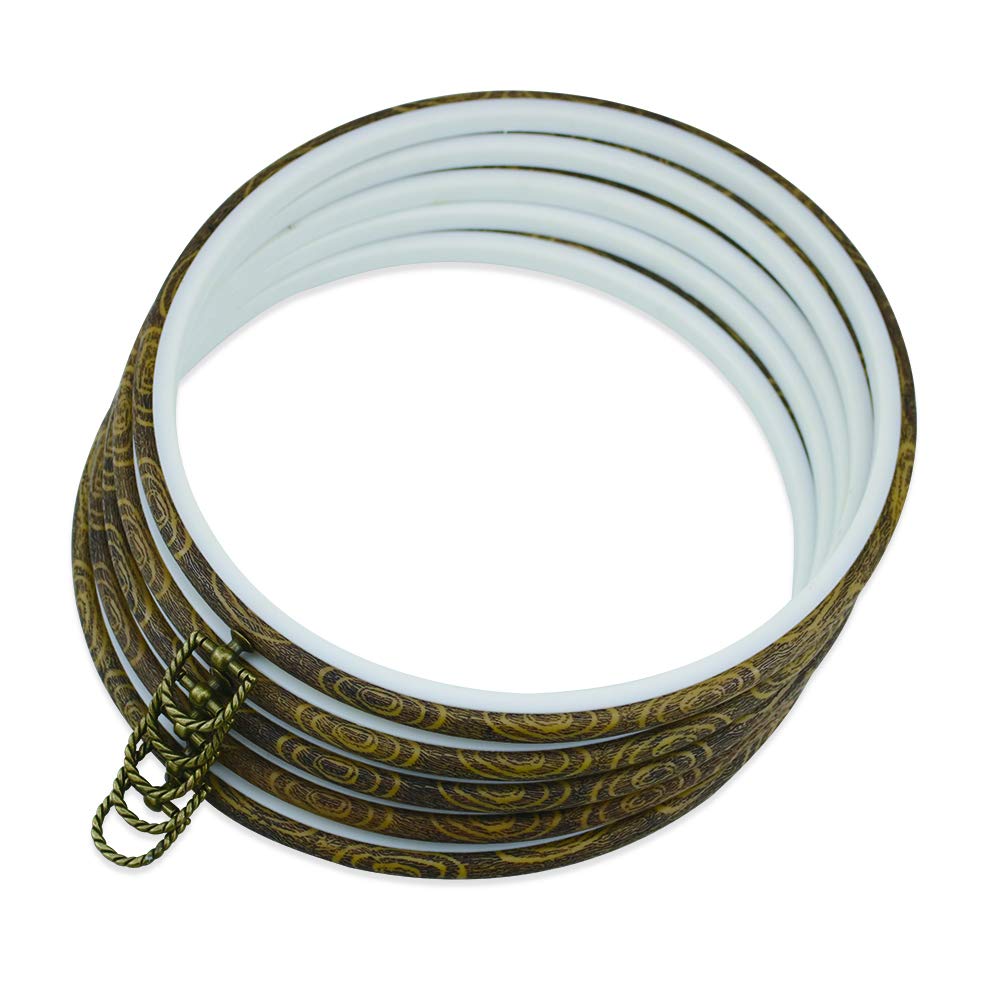 9.6'' Round Embroidery Hoops - guofa 5PCS 25CM Decorative Cross Stitch Hoops, Display Embroidery Frame Circular Needlepoint Sewing Craft Hanging Ornaments