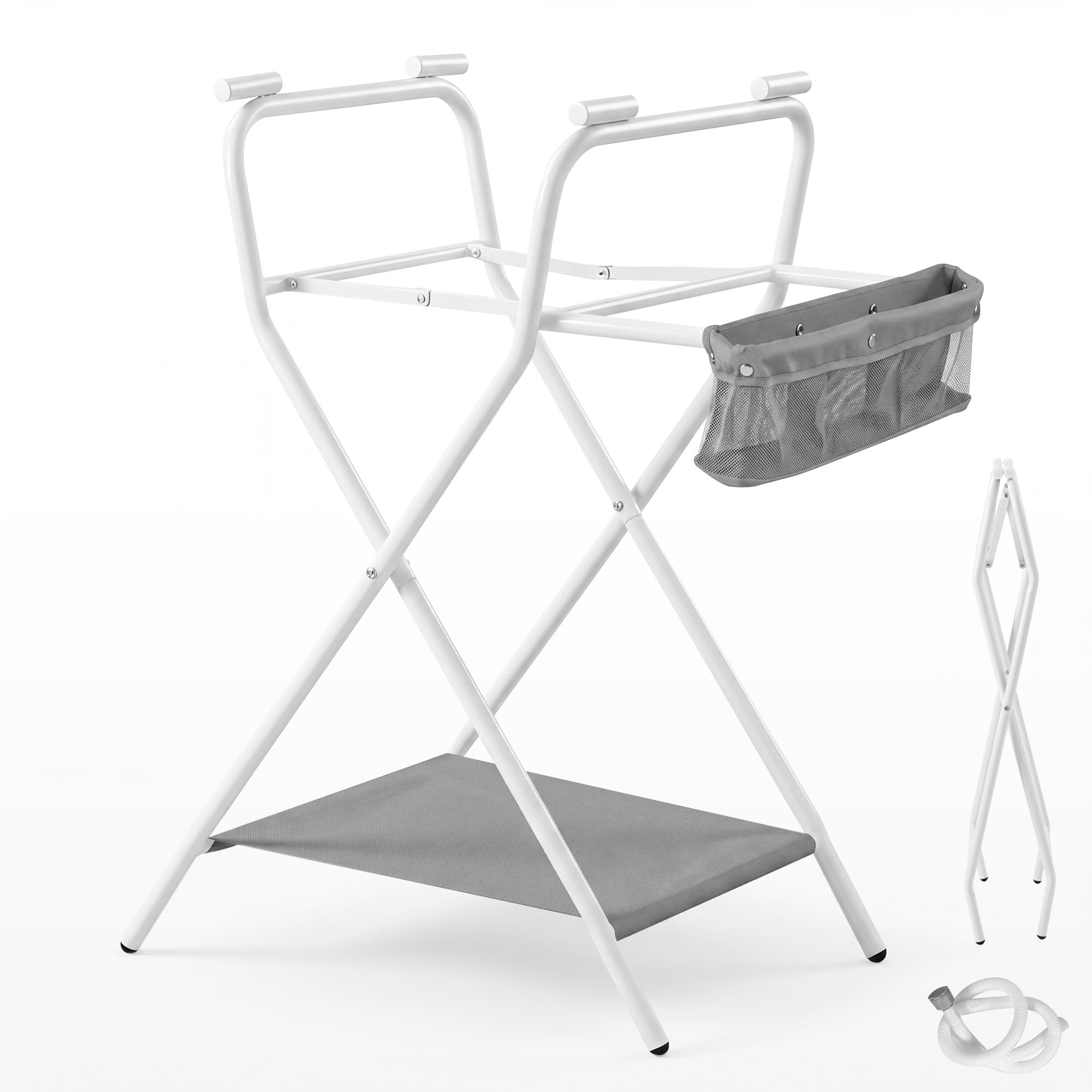JUPPLIES Soporte Plegable para Bañera de Bebé | Estructura Estable y Segura con Patas Antideslizantes | Ligero, Compacto y Fácil de Guardar | Compatible con Múltiples Modelos