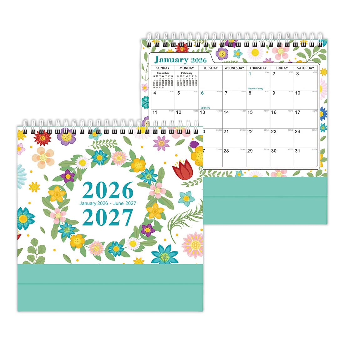 Calendrier de Bureau 2026, Calendriers de Bureau 2026, Planificateur Mensuel, Calendriers avec Pochette Organisateur pour la Maison les Étudiants et le Bureau