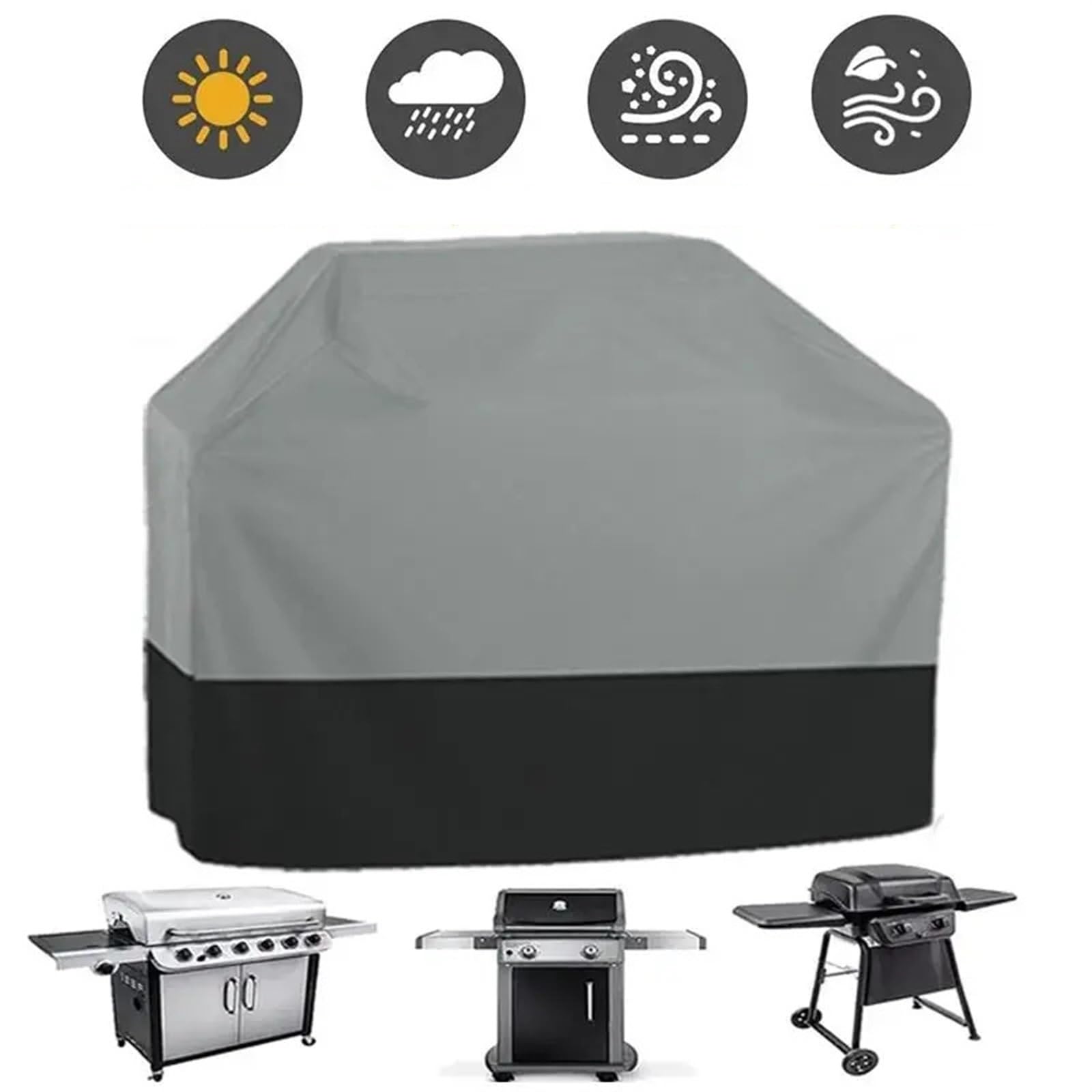 Funda Barbacoa Exterior Impermeable Cubierta De Tela Oxford 210T For Barbacoa Al Aire Libre, Impermeable For Horno, Protectora For Jardín(145x61x117cm)