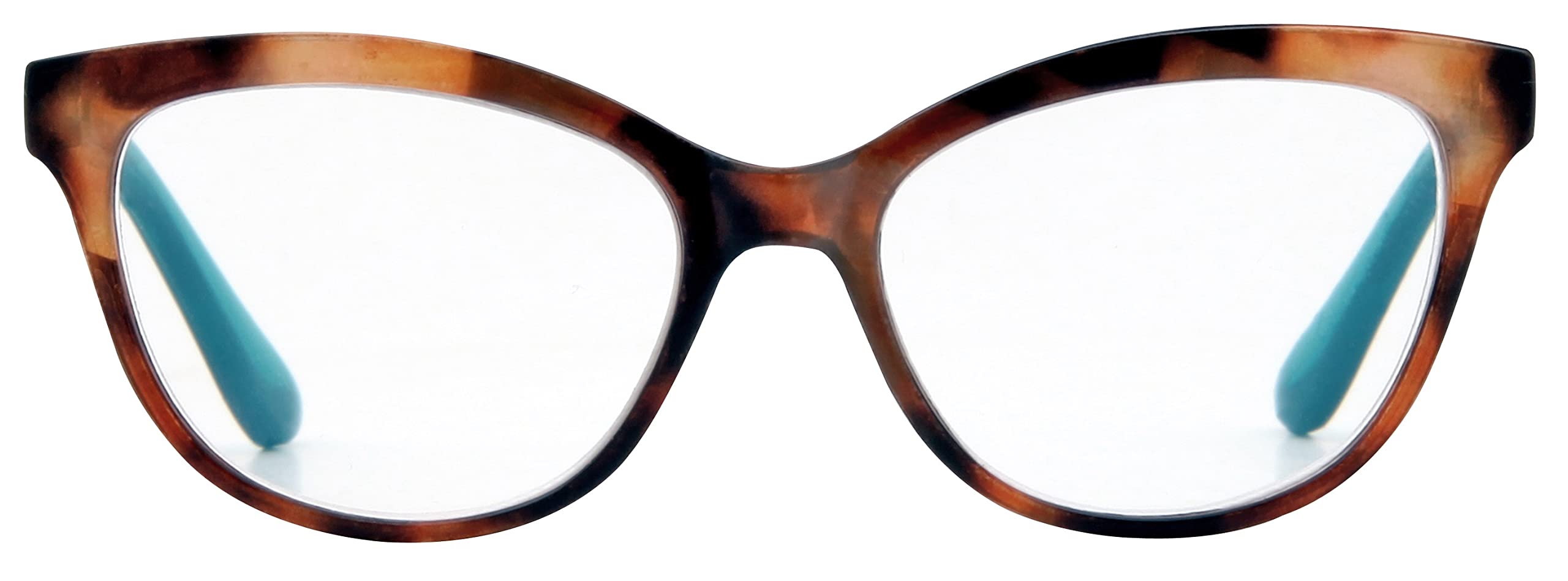 Foster Grant Women's Tortoisesehll And Teal Danube Reading Glasses For +2.00 – Cat Eye Frame In Fashion Design With Spring Hinges, Scratch-Resistant Lenses & Protective Case