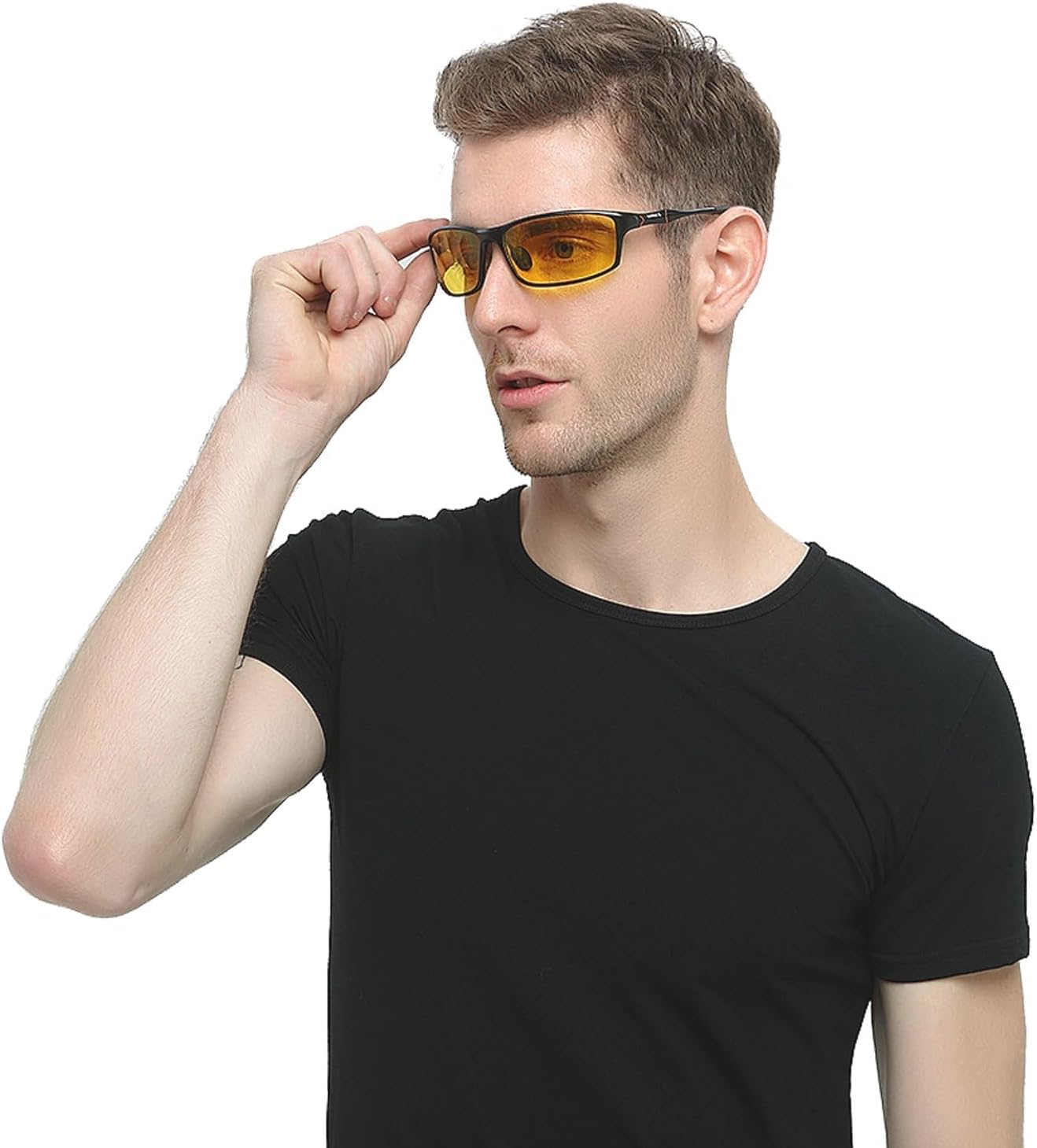 SOXICK Night Driving Glasses Men, Night Vision Glass for Driving Women Anti-glare Polarized Yellow Tinted