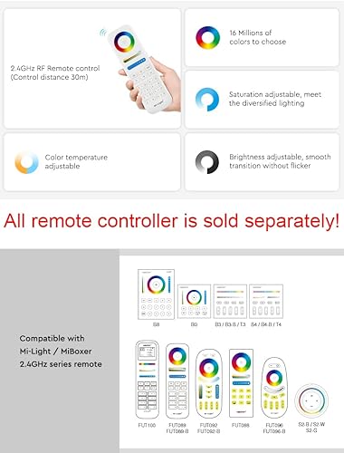 Miniatura 3 de LGIDTECH FUT110 Miboxer 4W RGB+CCT Bombilla LED, cambio de color y temperatura ajustable. Compatible con control de voz Alexa Google Home y control