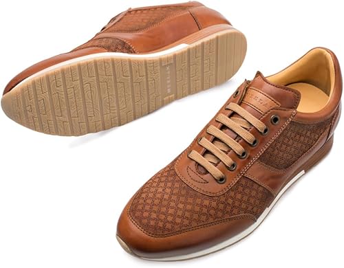 Vista 11 de Mezlan - Maxim - Zapatilla de vestir de lujo para hombre - Gamuza en relieve y piel de becerro lisa - Hecho a mano en España Azul