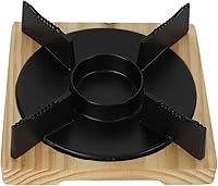 Vista 8 de BORDSTRACT Parrilla para barbacoa al aire libre, parrilla de barbacoa con placa de parrilla extraíble, base de madera, estufa de mesa de aluminio