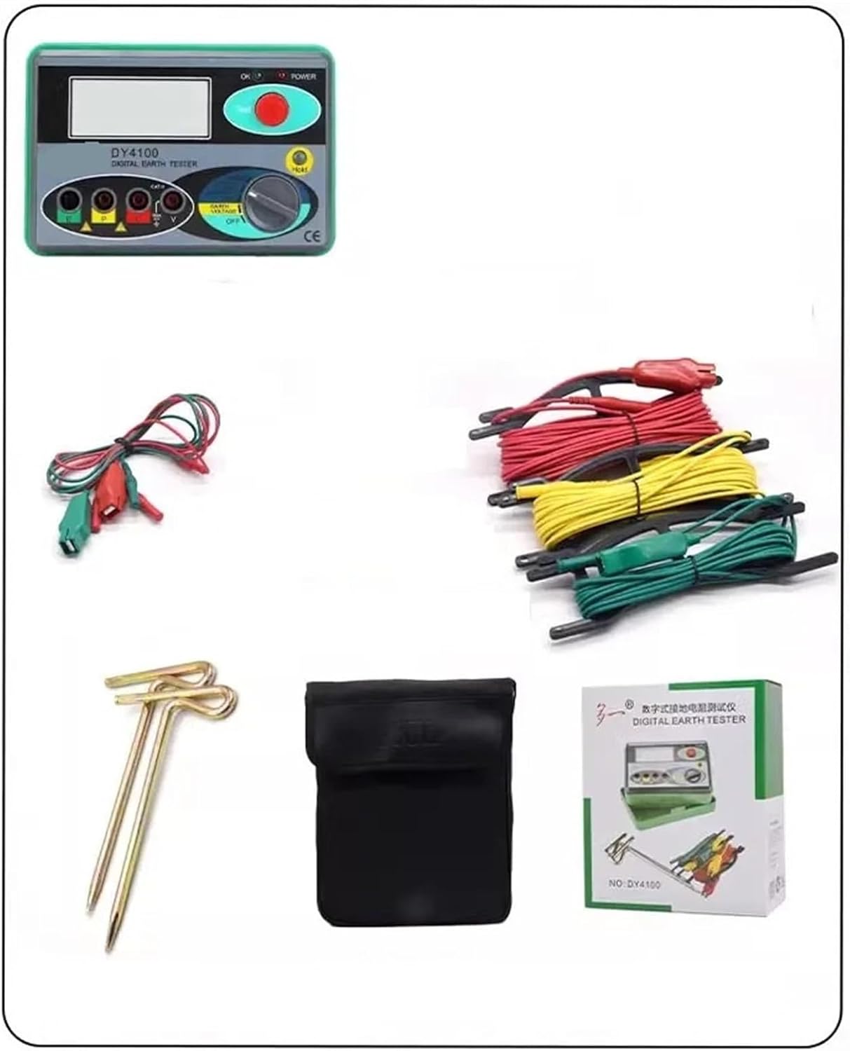 Ground Resistance Tester DY4100 Digital Insulated Low Voltage AC Protection DC Resistance Tester