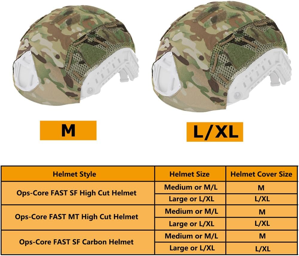 KRYDEX Helmet Cover for Fast Helmet Size M L/XL Maritime Helmet Airsoft Paintball Helmet