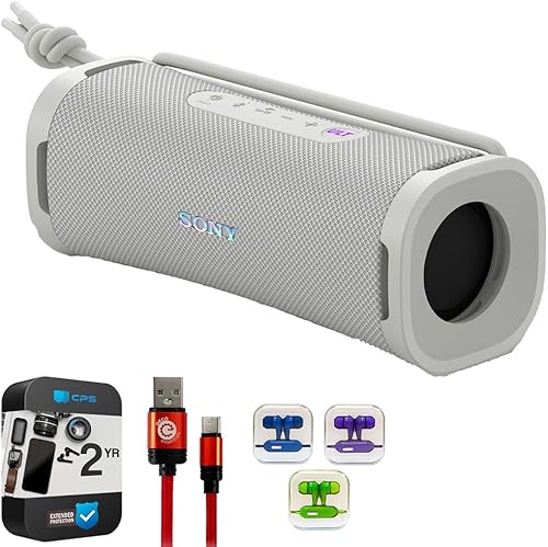 Vista 25 de Sony SRSULT10/W - Altavoz Bluetooth portátil extra BASS 2024, paquete blanco con Tech Smart USA Audio Entertainment Essentials Bundle y paquete