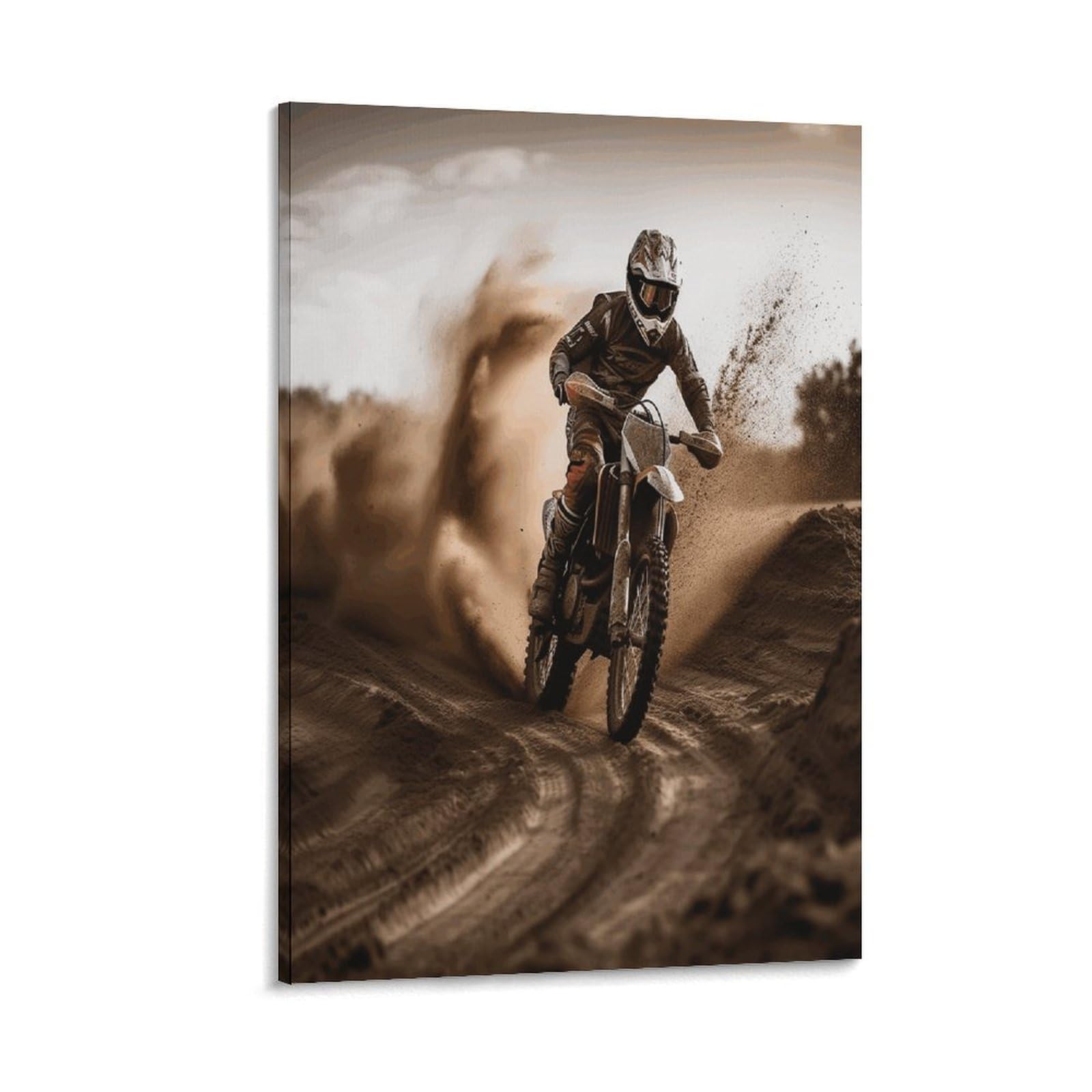 VstaDank Motocross Canvas Wall Art on Canvas Prints Artwork Exquisite Decor Artwork Hang Wall Picture Hangable Decor Painting Picture Printed Poster Art for Home Decor 24x36inch(60x90cm)